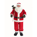 Standing Plush Santa Claus Figure with Mistletoe Bag